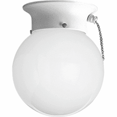 Progress 1-LT Glass Globe 6" Close-to-Ceiling - White - P3605-30SW
