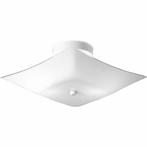 Progress 12" Square Glass 2-LT Close-to-Ceiling - White - P4961-30