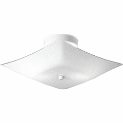 Progress 12" Square Glass 2-LT Close-to-Ceiling - White - P4961-30