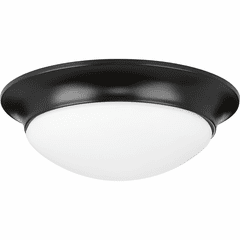 Progress 2-LT 14" Etched Glass Flush Mount - Black - P350147-031