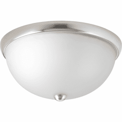 Progress 2-LT 14" Glass Dome Flush Mount - Brushed Nickel - P350044-009 Progress 2-LT 14" Glass Dome Flush Mount - Brushed Nickel - P350044-009