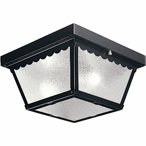 Progress 2-LT 9-1/4" Flush Mount for In/Outdoor use - Black - P5729-31