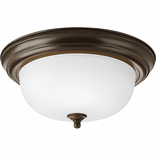 Progress 2-LT Dome Glass 13-1/4" Close-to-Ceiling - Antique Bronze - P3925-20ET
