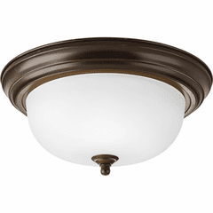Progress 2-LT Dome Glass 13-1/4" Close-to-Ceiling - Antique Bronze - P3925-20ET