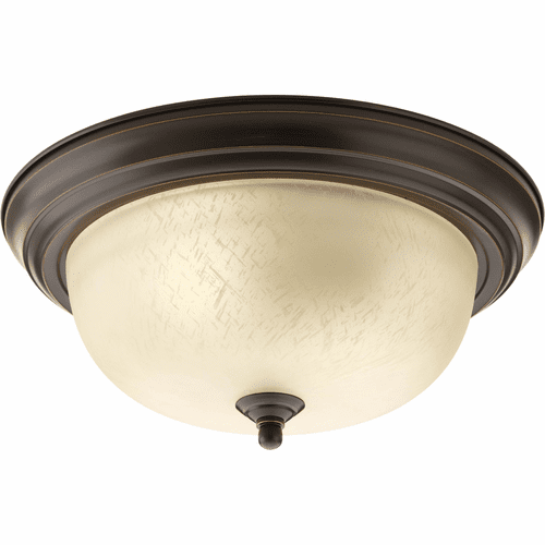 Progress 2-LT Dome Glass 13-1/4" Close-to-Ceiling - Antique Bronze - P3925-20EUL