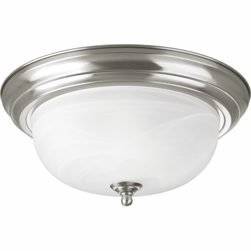 Progress 2-LT Dome Glass 13-1/4" Close-to-Ceiling - Brushed Nickel - P3925-09