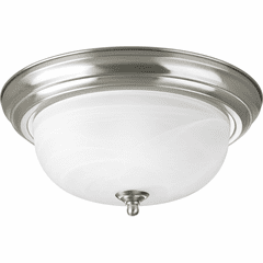 Progress 2-LT Dome Glass 13-1/4" Close-to-Ceiling - Brushed Nickel - P3925-09