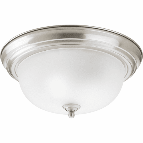 Progress 2-LT Dome Glass 13-1/4" Close-to-Ceiling - Brushed Nickel - P3925-09ET