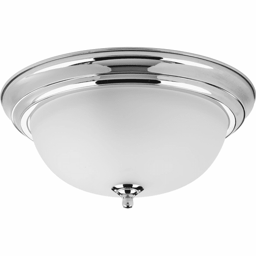Progress 2-LT Dome Glass 13-1/4" Close-to-Ceiling - Polished Chrome - P3925-15ET