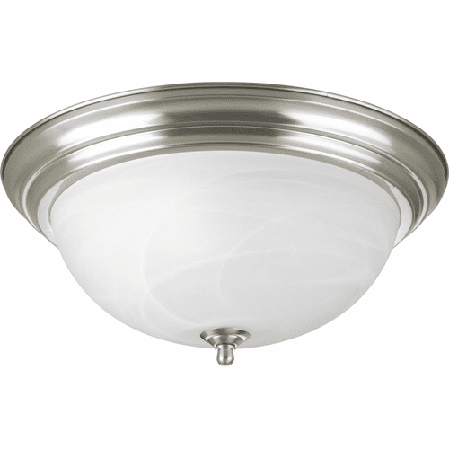 Progress 3-LT Dome Glass 15-1/4" Close-to-Ceiling - Brushed Nickel - P3926-09