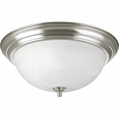 Progress 3-LT Dome Glass 15-1/4" Close-to-Ceiling - Brushed Nickel - P3926-09