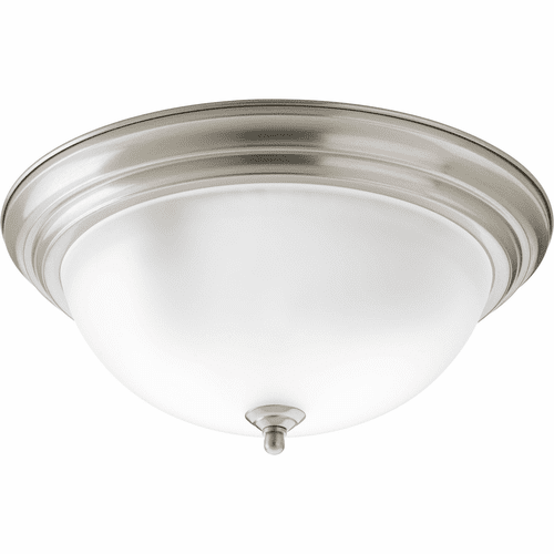 Progress 3-LT Dome Glass 15-1/4" Close-to-Ceiling - Brushed Nickel - P3926-09ET
