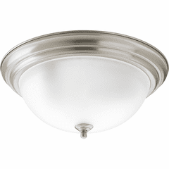 Progress 3-LT Dome Glass 15-1/4" Close-to-Ceiling - Brushed Nickel - P3926-09ET