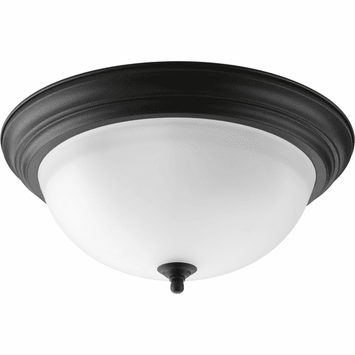 Progress 3-LT Dome Glass 15-1/4" Close-to-Ceiling - Forged Black - P3926-80