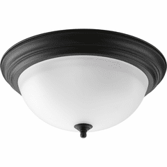 Progress 3-LT Dome Glass 15-1/4" Close-to-Ceiling - Forged Black - P3926-80