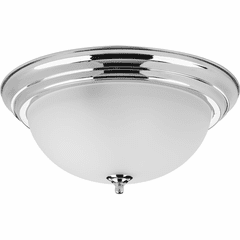 Progress 3-LT Dome Glass 15-1/4" Close-to-Ceiling - Polished Chrome - P3926-15ET