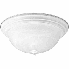 Progress 3-LT Dome Glass 15-1/4" Close-to-Ceiling - White - P3926-30