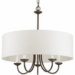 Progress 5-LT Chandelier with a Drum Shade - Antique Bronze - P4217-20