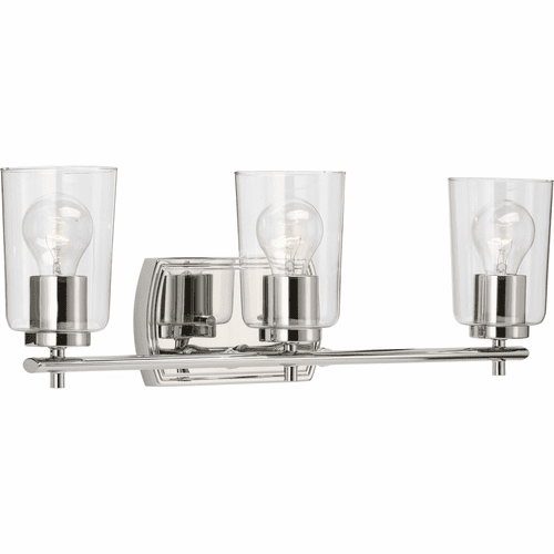 Progress Adley Collection 3-LT Bath Vanity - Polished Nickel - P300156-104