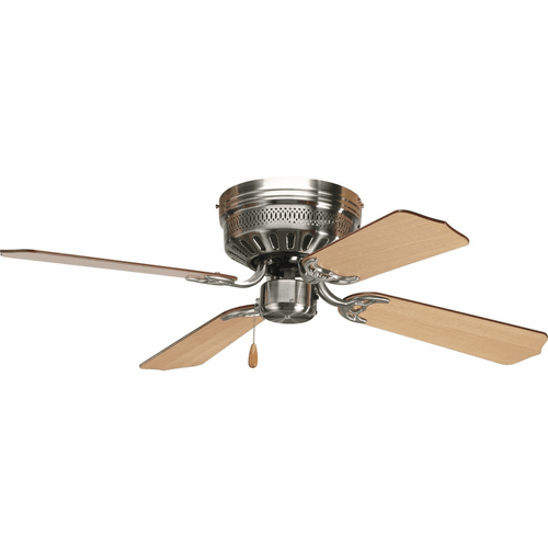 Progress AirPro 42" Four-Blade Hugger Ceiling Fan - Brushed Nickel - P2524-09