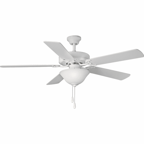 Progress AirPro 52" 5-Blade Ceiling fan w/White Etched Light Kit - P2599-30