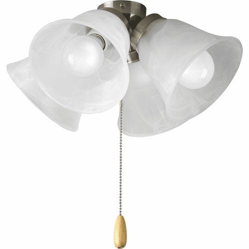 Progress AirPro Collection 4-LT Ceiling Fan Light - Brushed Nickel - P2643-09WB