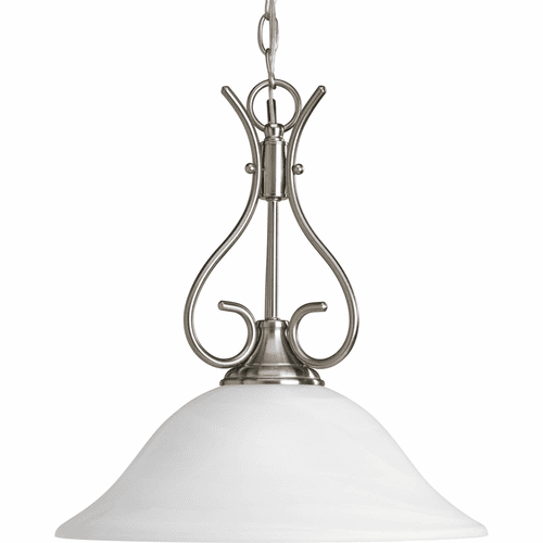 Progress Alabaster Glass 1-LT Pendant - Brushed Nickel - P5091-09