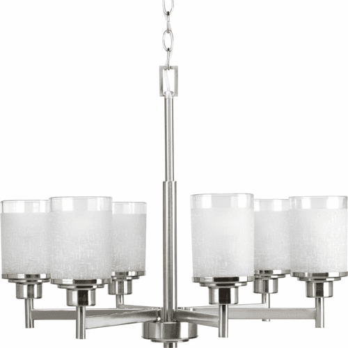 Progress Alexa Collection 6-LT Chandelier - Brushed Nickel - P4758-09