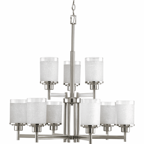 Progress Alexa Collection 9-LT, Two-Tier Chandelier - Brushed Nickel - P4626-09