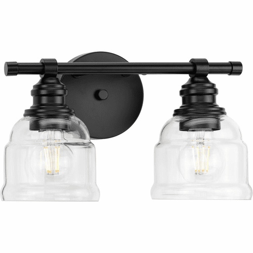 Progress Ambrose 2-LT Bath Vanity Light - Matte Black - P300374-31M