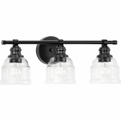 Progress Ambrose 3-LT Bath Vanity Light - Matte Black - P300375-31M