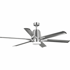 Progress Arlo 60" 6 Blade Ceiling Fan W/LED - Brushed Nickel - P250026-009-30