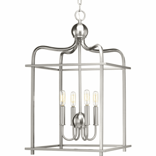 Progress Assembly Hall Collection 4LT Foyer Pendant - Brushed Nickel - P500036-009