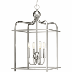 Progress Assembly Hall Collection 4LT Foyer Pendant - Brushed Nickel - P500036-009