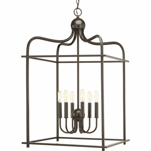 Progress Assembly Hall Collection 6LT Foyer Pendant - Antique Bronze - P500037-020