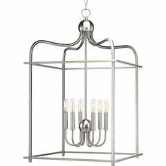 Progress Assembly Hall Collection 6LT Foyer Pendant - Brushed Nickel - P500037-009 Progress Assembly Hall Collection 6LT Foyer Pendant - Brushed Nickel - P500037-009