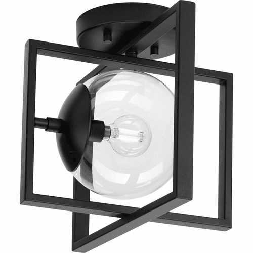 Progress Atwell 1-LT Semi-Flush Mount - Matte Black - P350218-31M