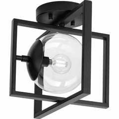 Progress Atwell 1-LT Semi-Flush Mount - Matte Black - P350218-31M