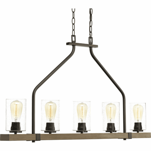 Progress Barnes Mill 5-LT Linear Chandelier - Antique Bronze - P400055-020