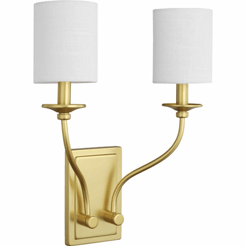 Progress Bonita 2-Light 60W Wall Sconce - Satin Brass - P710019-012