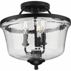 Progress Bowman 3-Light 60W Semi-Flush Mount - Black - P350148-031 Progress Bowman 3-Light 60W Semi-Flush Mount - Black - P350148-031