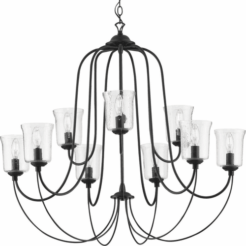 Progress Bowman 9-Light 60W Chandelier - Black - P400196-031
