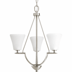 Progress Bravo Collection 3-LT Foyer Chandelier - Brushed Nickel - P3821-09 Progress Bravo Collection 3-LT Foyer Chandelier - Brushed Nickel - P3821-09