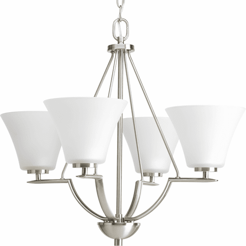 Progress Bravo Collection 4-LT Chandelier - Brushed Nickel - P4622-09