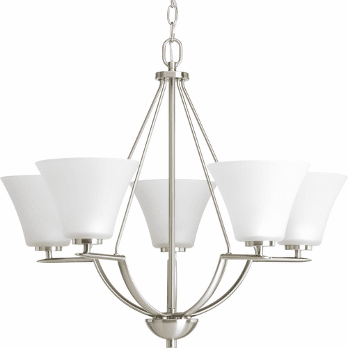 Progress Bravo Collection 5-LT Chandelier - Brushed Nickel - P4623-09