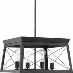 Progress Briarwood 4-LT Chandelier - Textured Black  - P400047-031
