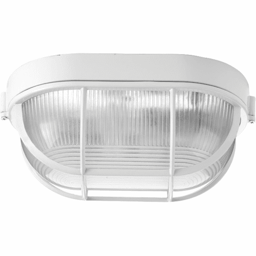 Progress Bulkheads 1-LT Bulkhead 6-3/8" Flush Mount - White - P3706-30