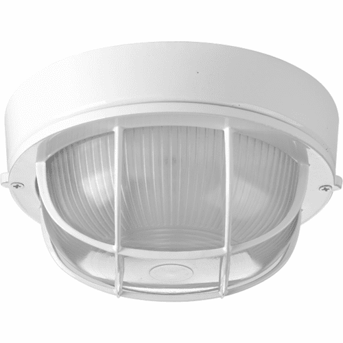 Progress Bulkheads 1-LT Bulkhead 7-7/8" Flush Mount - White - P3709-30