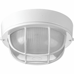 Progress Bulkheads 1-LT Bulkhead 7-7/8" Flush Mount - White - P3709-30