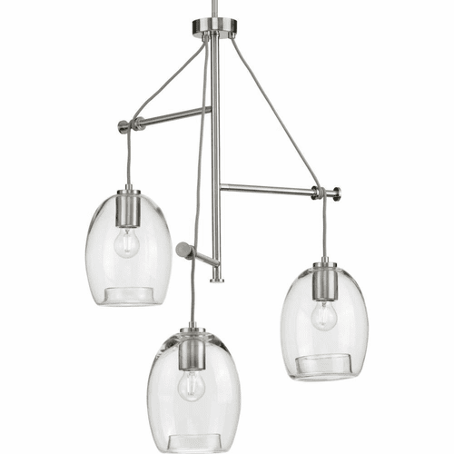 Progress Caisson 3-Light 60W Pendant - Brushed Nickel - P500160-009